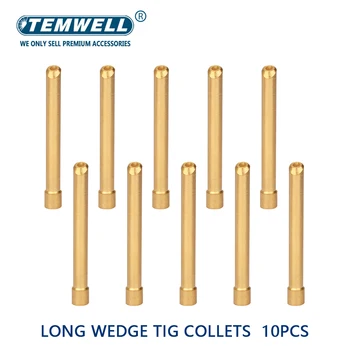 10PCS Keil Wig Spannzange 50MM Länge Argon Schweißen Verbrauchs Wolfram Elektrode Spannzange Für WP17/18/26 taschenlampe Zubehör