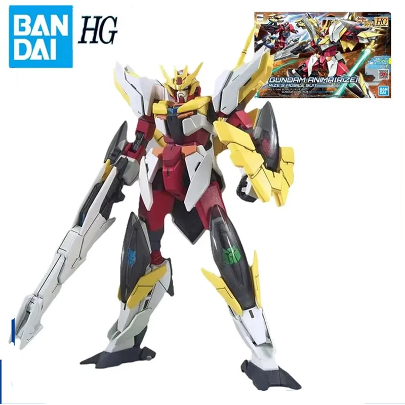 BANDAI Original HG 1/144 Gundam Anima Rize Mobile Suit Gundam Build Gunpla Action Figure  Model Kit Gift Toy Collection for Kids