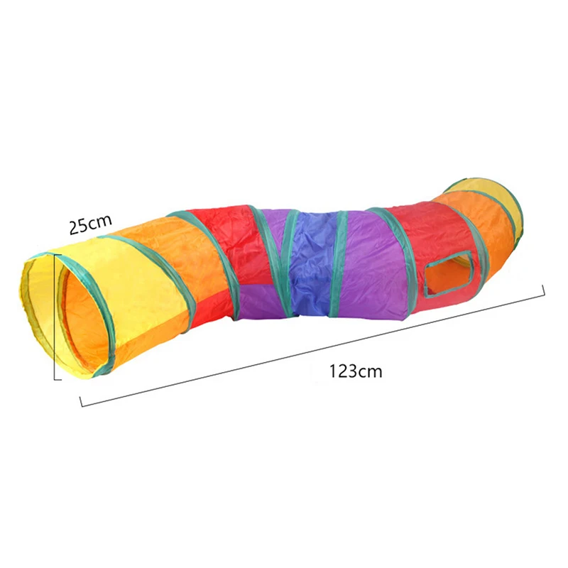 Rainbow Cat Toy Tunnel Playground Cats Scratching Running Interactive Toy Kittens Adult Cats