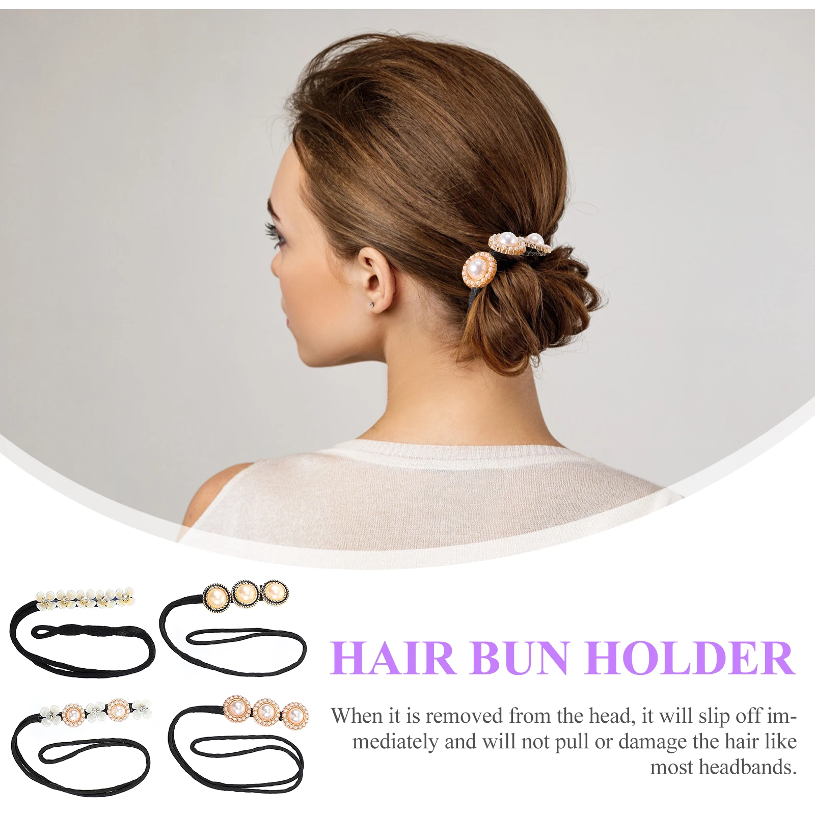 

4 Pcs Bun Maker Styling Tools Donut Holder Resin Accessories Women Long Hair Donut Bun Holder Last Hairstyle Plastic Elegant