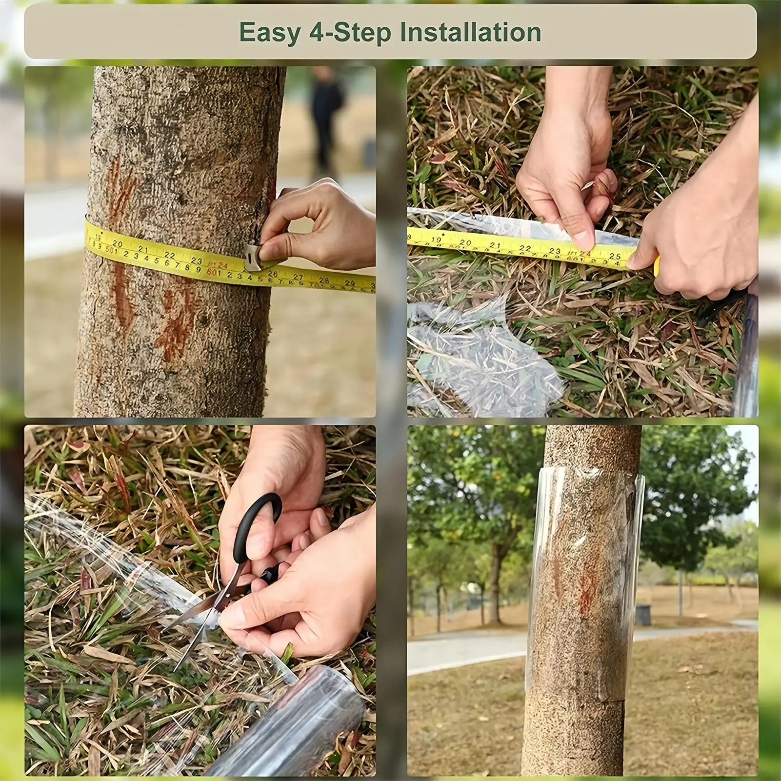 Tree Guards Iguana Cat Prevention PET Transparent Waterproof Tree Trunk Bark Protector Guard For Garden Yard Pathway Driveway