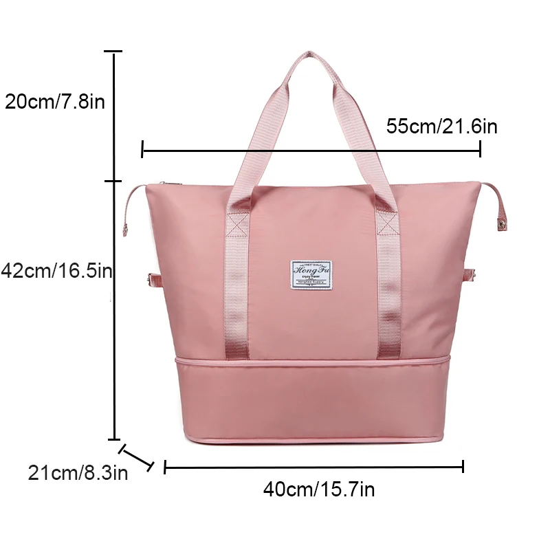 Carry On Travel Duffle Bag Nylon Waterproof Sports Gym Tote Bags for Women Large Capacity Storage Luggage Handbag