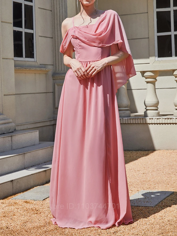 

Elegant Chiffon Evening Dress Long Luxury 2024 Women Swing Collar Beach Dress Formal Wedding Party Bridesmaid Prom Gowns