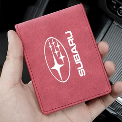 Leather Car Driving Credit Card ID Card Bag Documents Case For Subaru Legacy Forester XV Outback WRX Tribeca BRZ Exiga Accessory