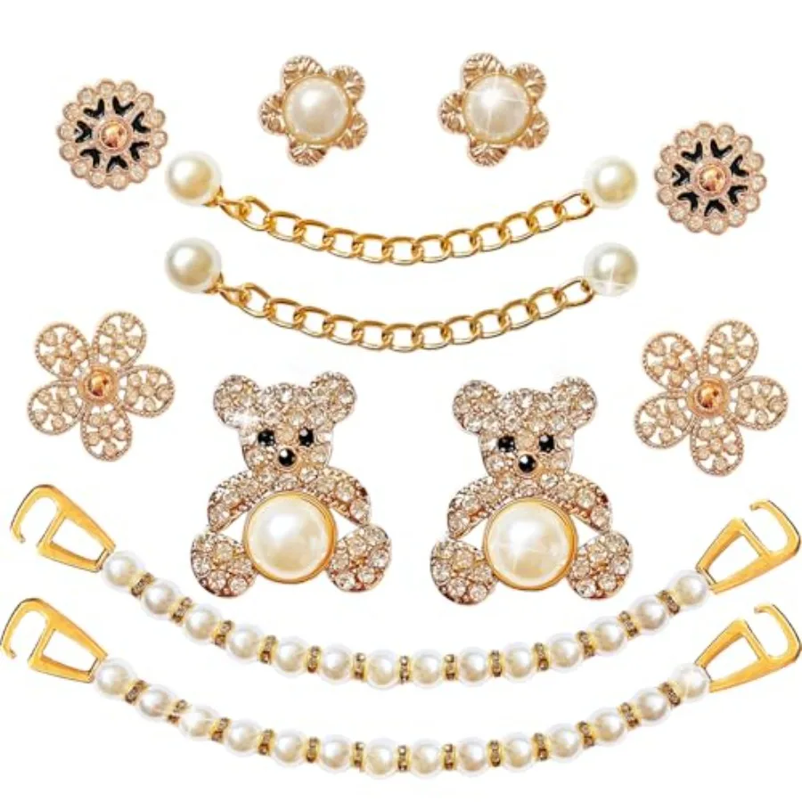 

Bling Shoe Charms for Women and Girls, Girly en Bling Shoe Charms for Clog, Diamond Bling Chain Charms Cute Designer Shoe Decor