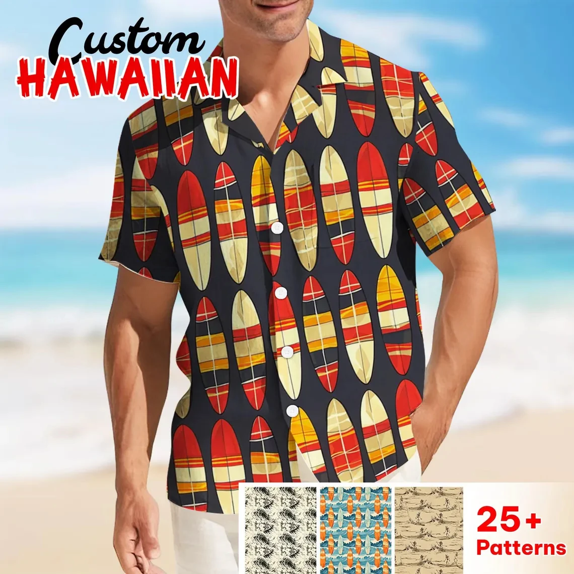 

2025 Men's Shirts Surfing Printed Short Sleeve Hawaiian Shirt New Fashion Summer Hawaii Beach Party Harujuku Trend Blouse Camisa