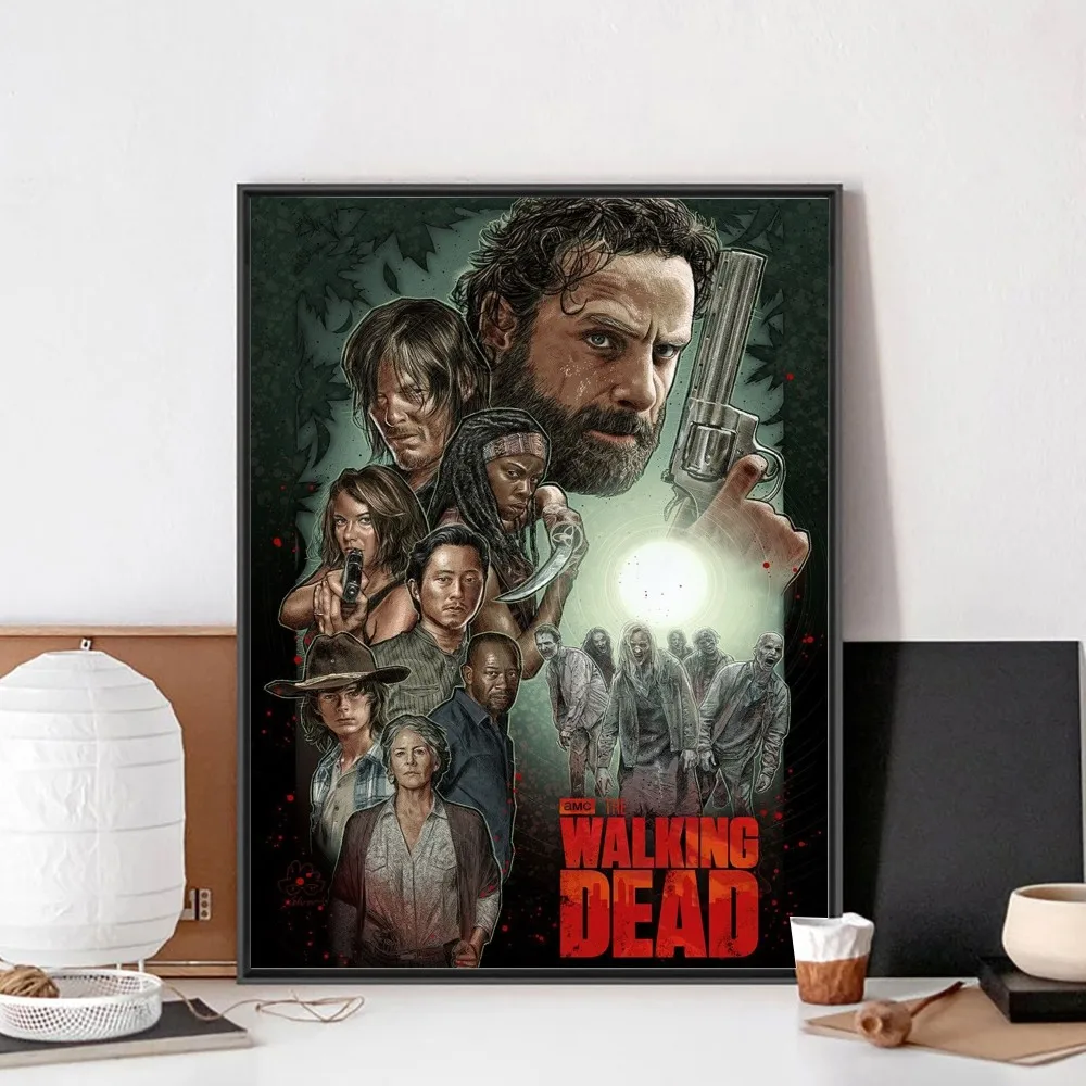 The Walking Dead Print Art Canvas Poster No Framed Poster Kraft Club Bar Paper Vintage Wall Art Painting Bedroom Study Stickers