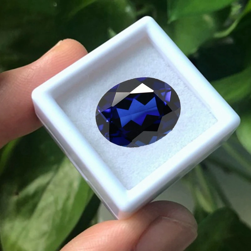 

Beautiful Large Blue Sapphire Gem Lab Grown Oval Faceted Cut for Jewelry Making/Collection/Gift Stone Test Mohs Hardness Gem