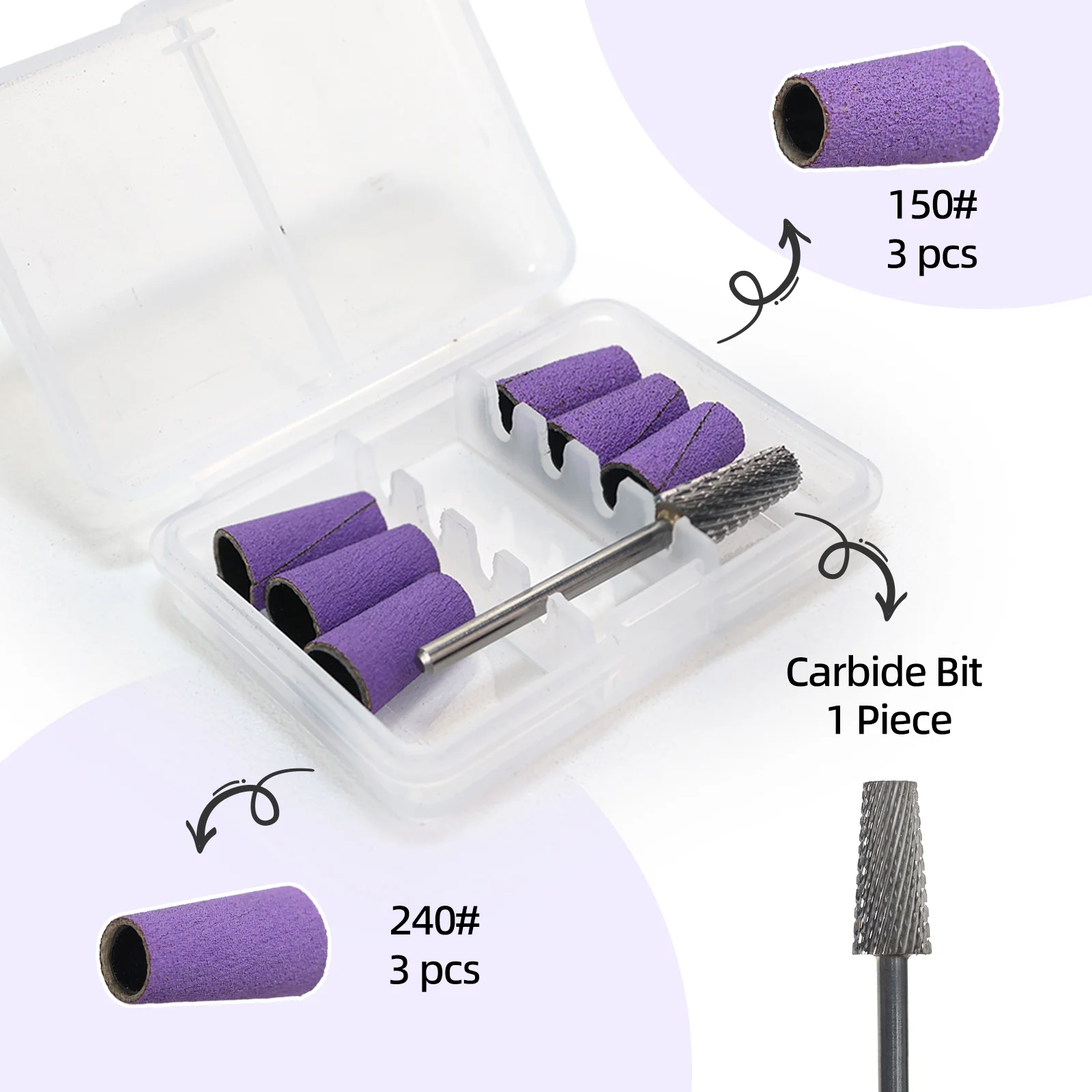 HYTOOS Konische Schleifbänder-Set Pro Nagelbohrer-Aufsätze für Elektrische Nagelfeile zum Entfernen von Acryl-Gel, Feinbearbeitung & Nagelhautreinigung – Detail 4