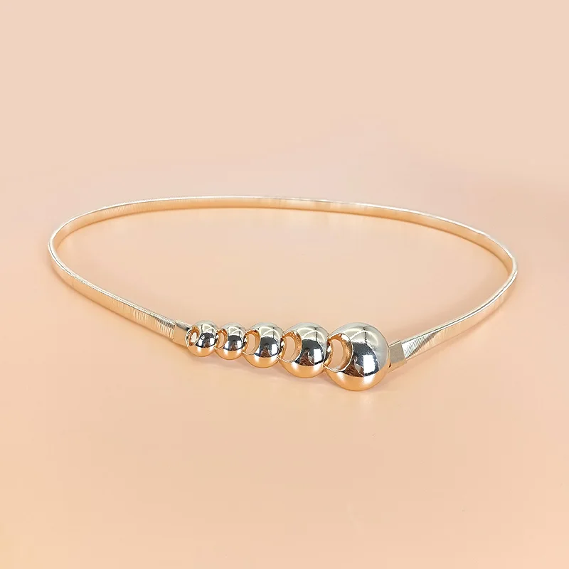 حار جديد المرأة المعادن الربيع الخصر سلسلة فاخرة فساتين راقية نقطة مشبك مطاطا حزام على شكل سلسلة صغيرة أنيقة حزام معدني للنساء