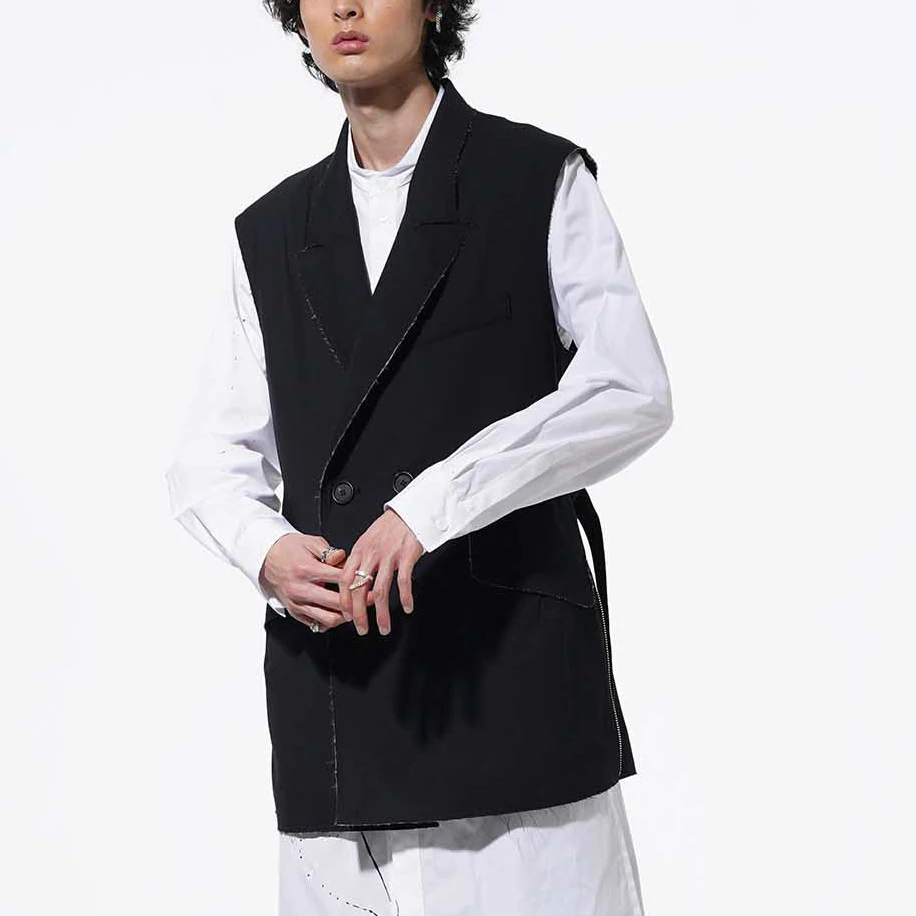 

2022 New season catwalk suit collar waistcoat S-6XL! Large men's sleeveless casual blouse