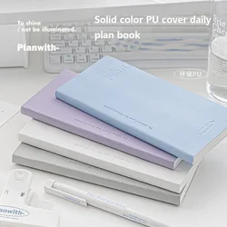 Kawaii Notebook Daily Planner Portable Self Filled Date Agenda libreta PU Soft Cover Schedule Learning and Working Time Plan