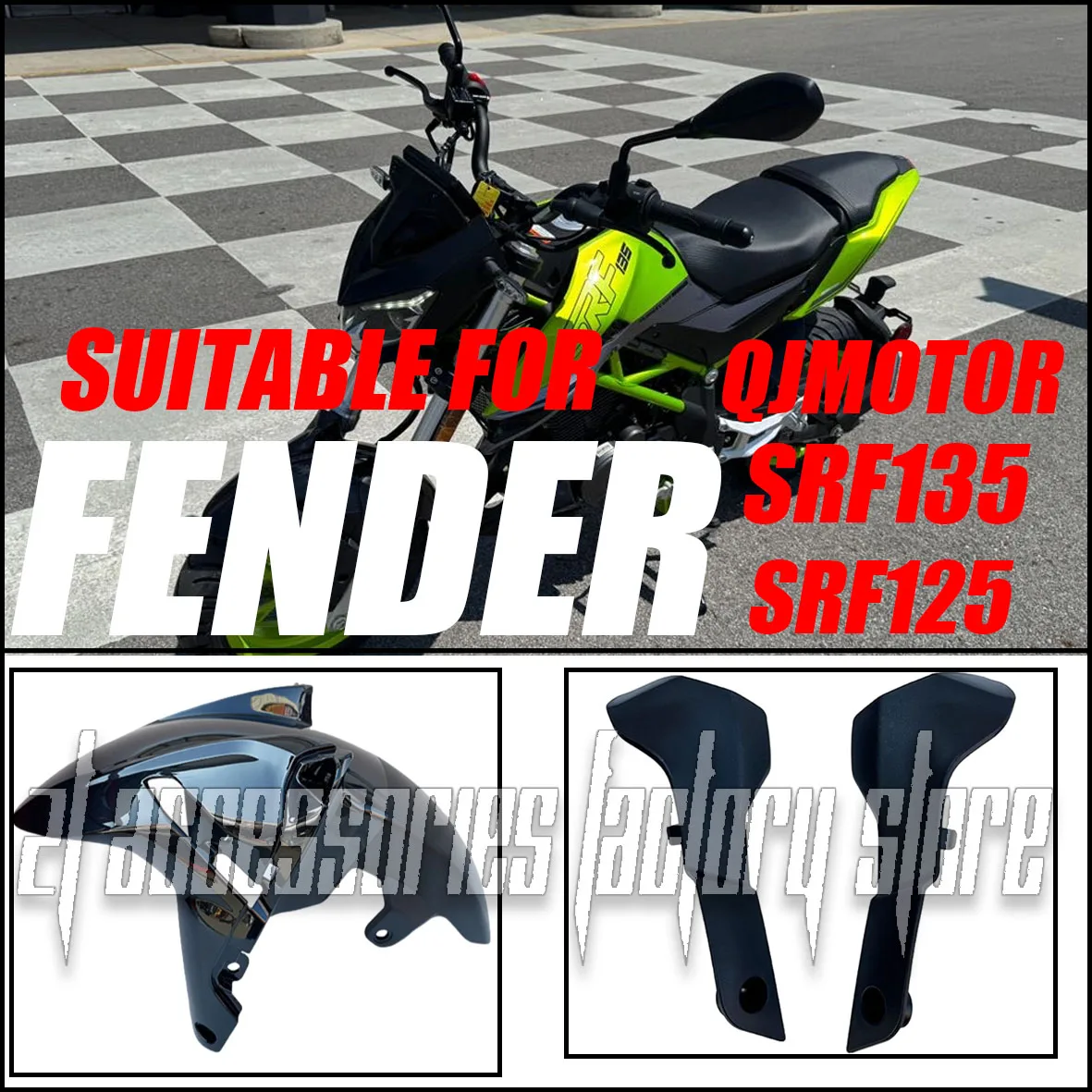 

Fender Suitable for QJMotor SRF135 SRF125 SRF12 13 15 Front Tile Motorcycle Accessories Front Fender Guard