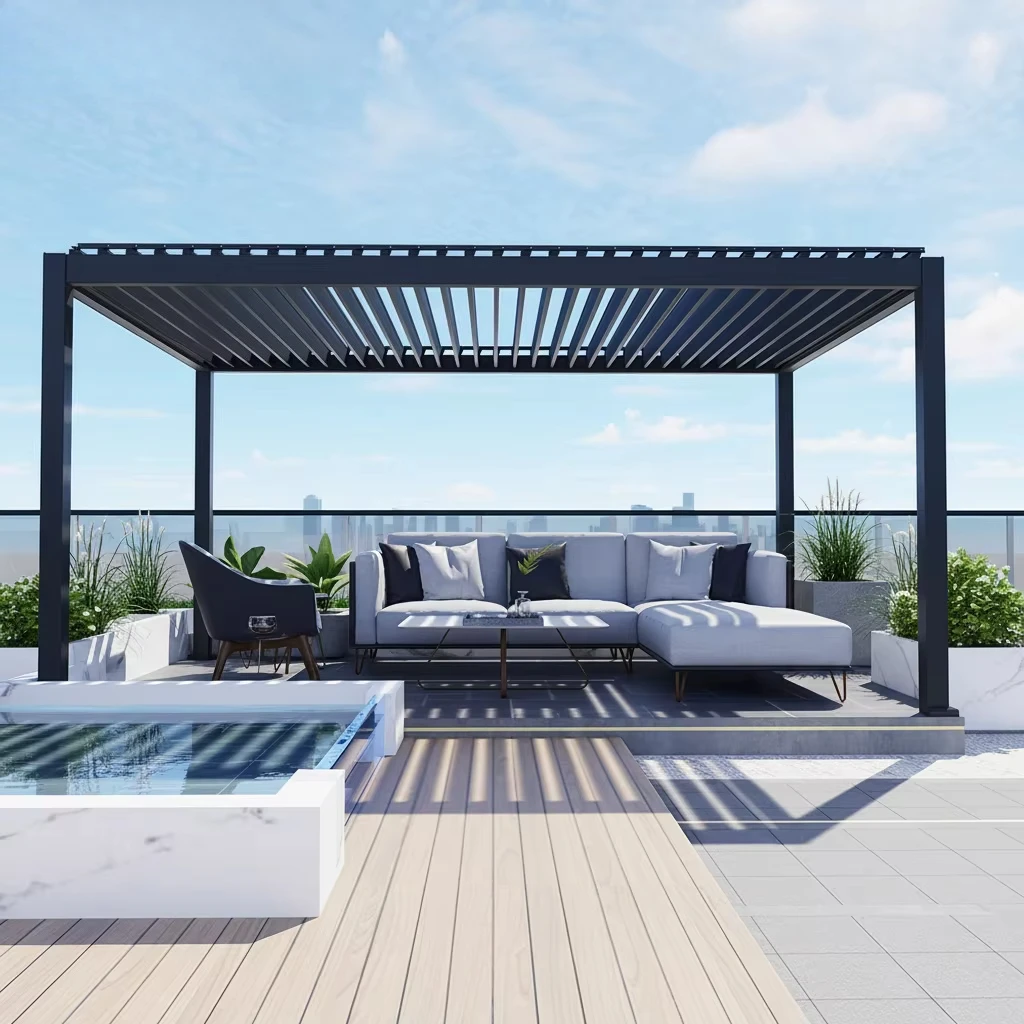 OEM Factory Customized Outdoor Electric Remote Control Pergola Bioclimatica Retractil
