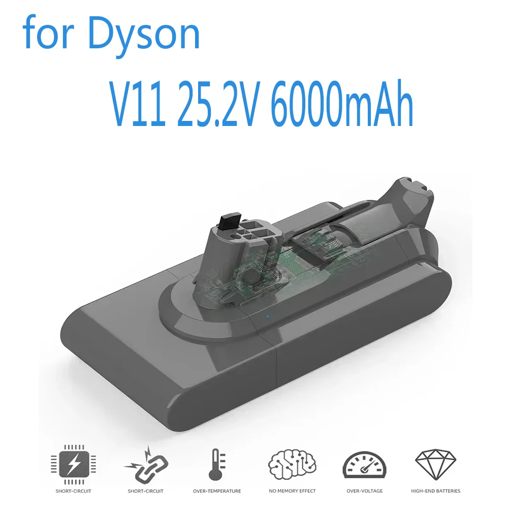 

For Dyson SV15 Vacuum 6000mAh 25.2V Battery For Dyson Torque Drive Extra V11 Complete Extra V11 Fluffy Extra V11 Animal V15