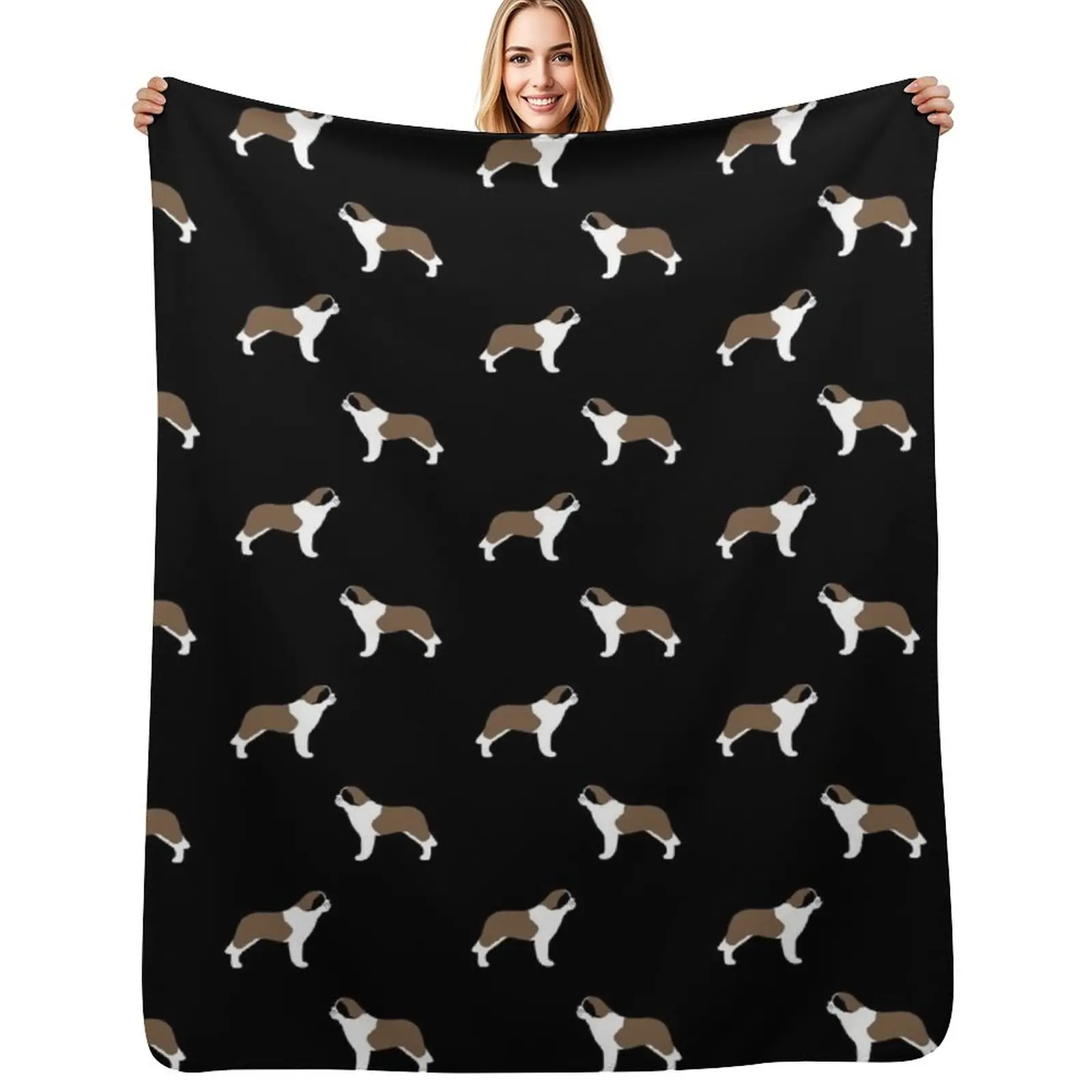 Saint Bernard Silhouette(s) Throw Blanket Men's Soft Warm Throw Blanket for Couch