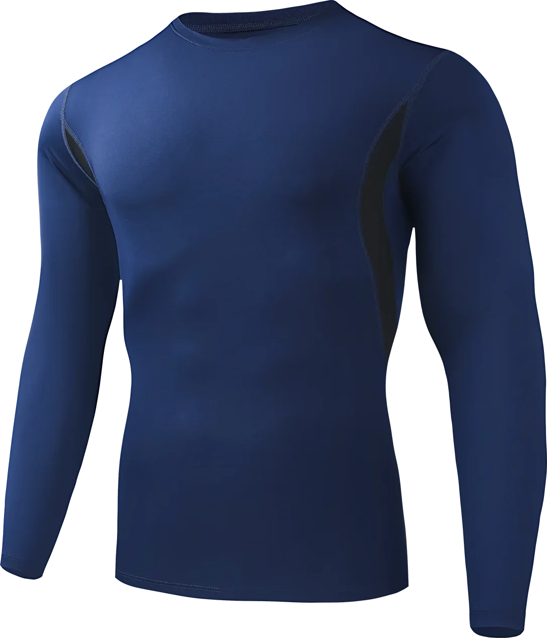 

tight-fitting top, long-sleeved men's sports gym clothes, figure-showing quick-drying training top