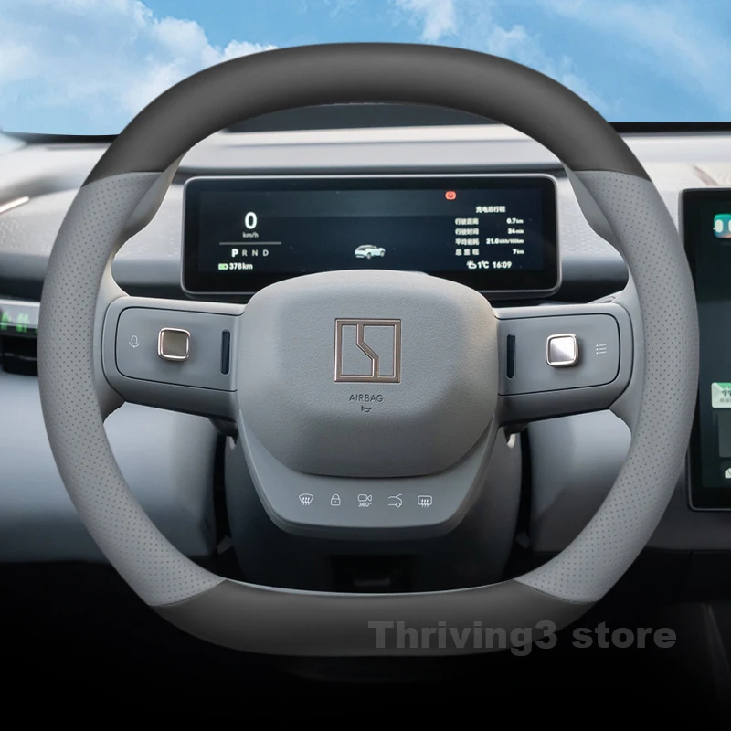 

Leather Car Steering Wheel Cover For ALL NEW ZEEKR 001 009 007 X 7X 2024 2025 Double D-Type Auto Steering Wheel Accessories