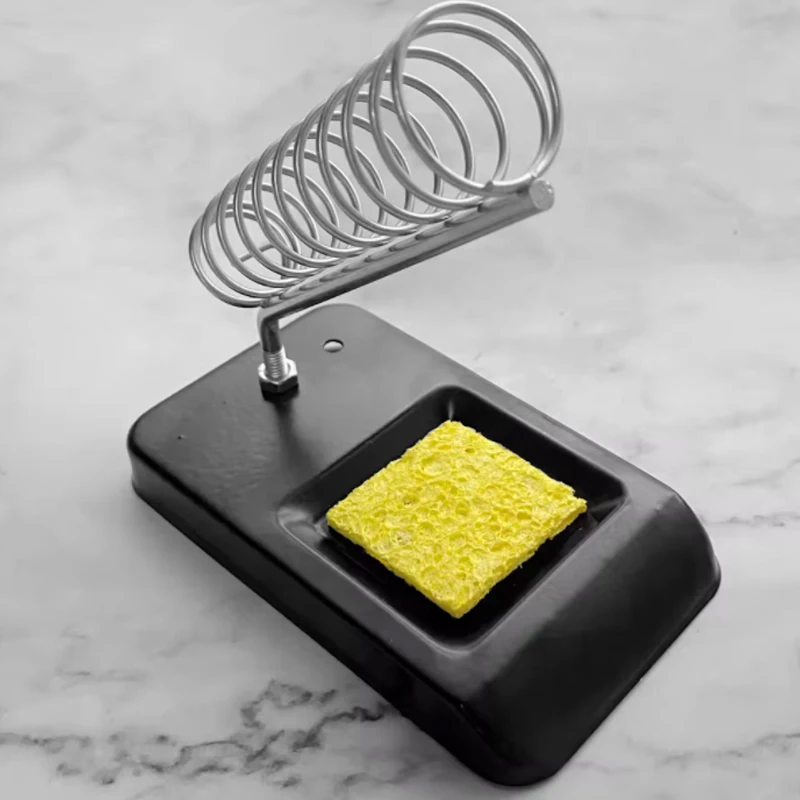 Soldering Iron Stand Portable Holder Soldering Tin Stand with Welding Cleaning Sponge Electric Soldering Iron Accessories