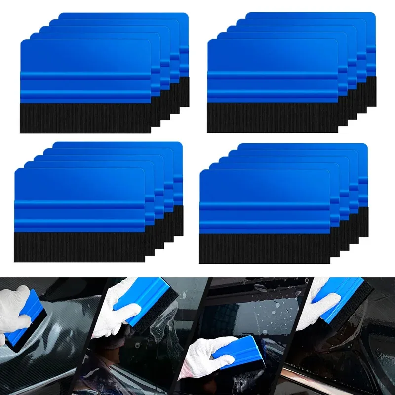 20Pcs Car Adhesive Vinyl Squeegee Tool Felt Edge Scraper 4 Inch Wrap Spatula Bubble Removal Window Tint Wrapping Tool