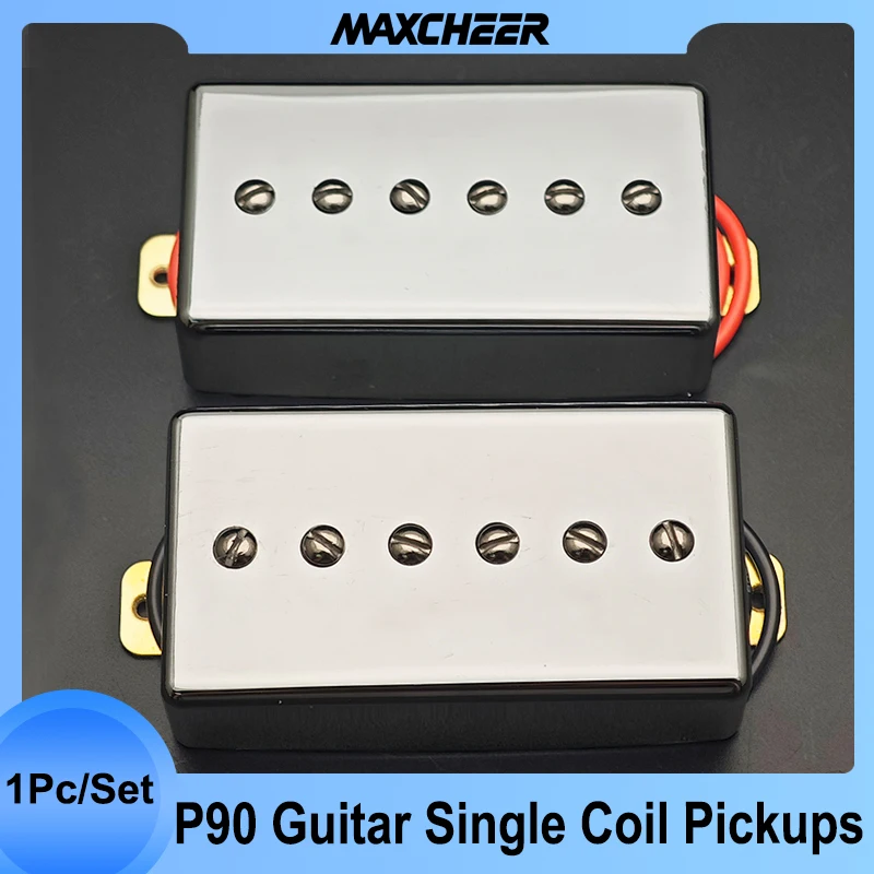 P90 Style Electric Guitar Pickups Single Coil Pickup N-50/B-52 Black/Gold/Chrome 6 Adjustable Screw Humbucker Size