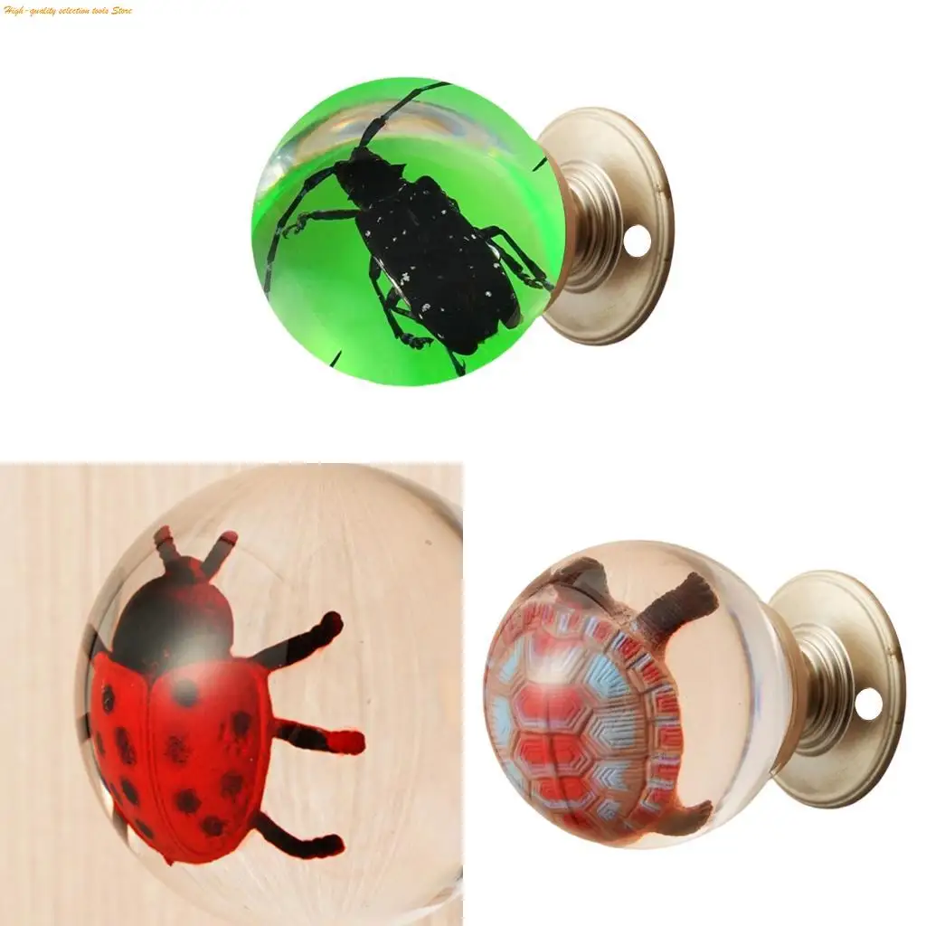 

203F Luxurious Crystal Door Pull Resilient Zincs Alloys Resins Door Handle for Various Living Spaces