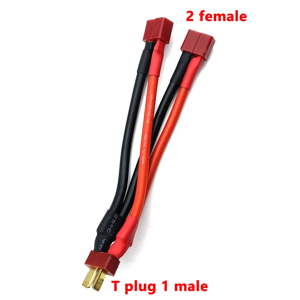 T-Stecker XT60 XT90 TRX Paralleler Batterieanschluss Stecker/Buchse Kabel Dual Extension Y Splitter 2/3-Wege-Silikondraht für RC-Batterie