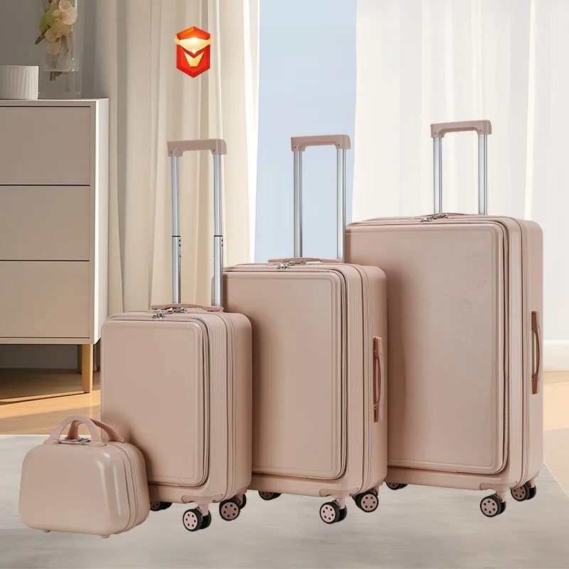 large-front-open-lage-set-suitcase-travel-bag-with-wheels-faionable-ex-abs-pc-material-travel-bag-with-zipper-and-lo