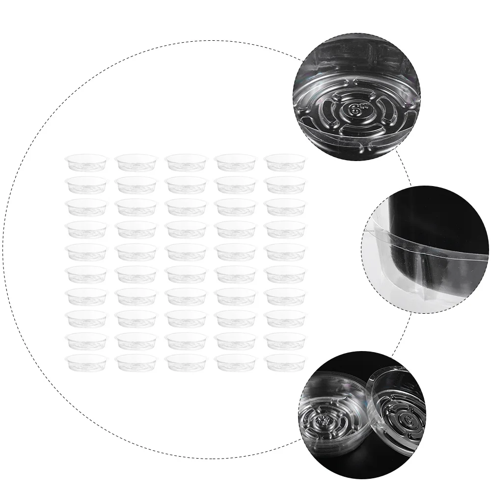 

Transparent Plant Pot Plate 50Pcs Strong Plastic Flowerpot Tray for 13cm Pots Outdoor Garden Succulent Saucer