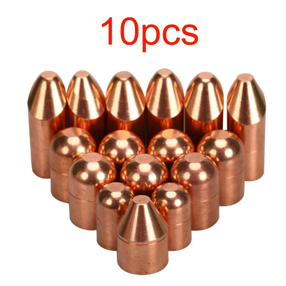 10pcs Spot Welding Electrode Cap, Spot Welding Machine Electrode 16*23 Flat Round Head Pointed Electrode Head