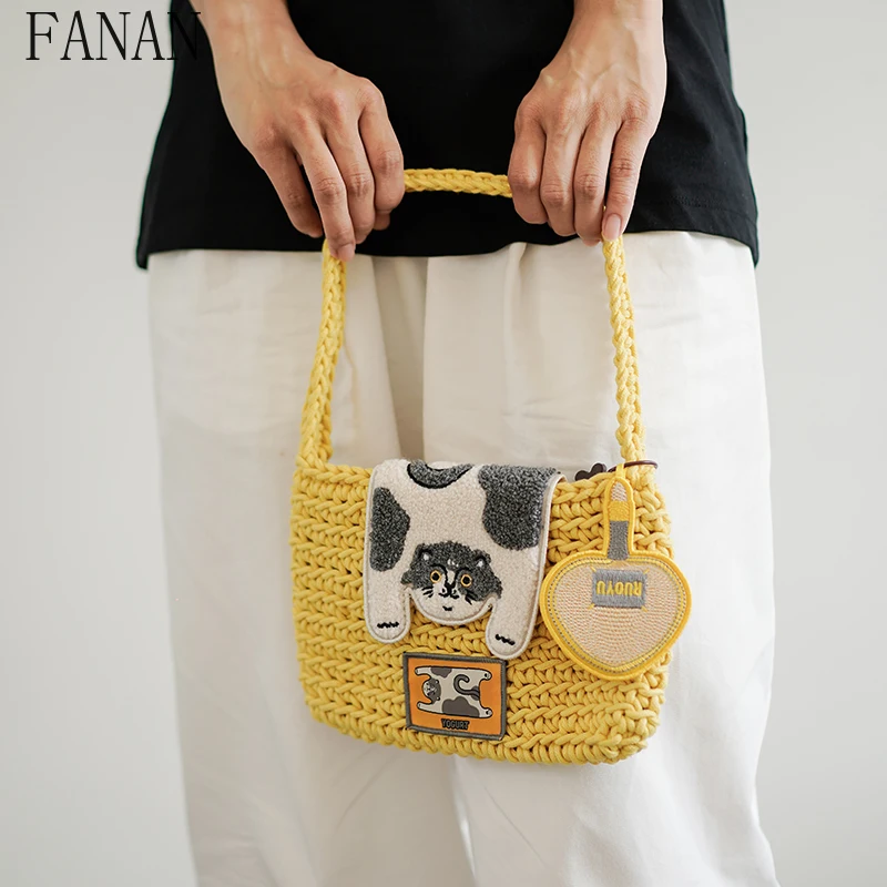 Original Design Women's Handbags Portable Hook Weaving Shoulder Bags Handheld SUnderarm Bag Fashion Casual Handbag