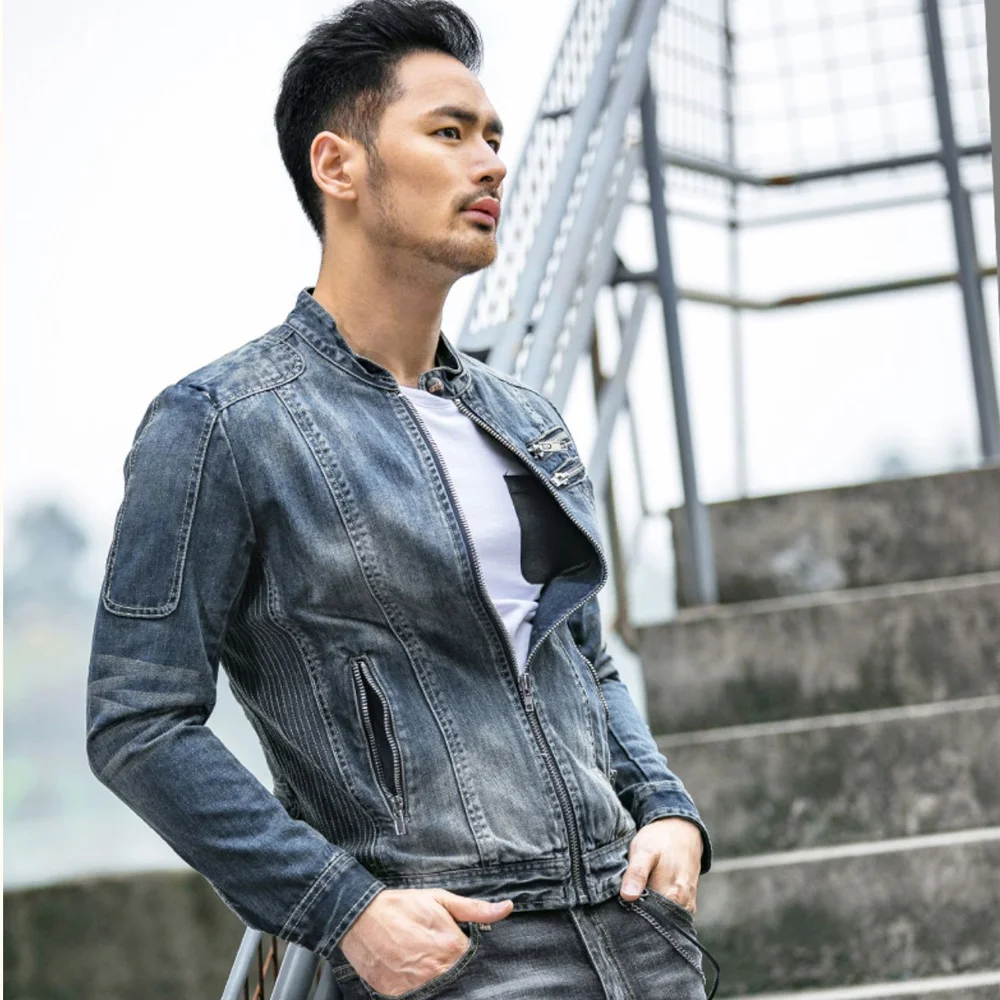 

Coat Aotomotive Coat Denim Men Fashion Model Zipper Jackets Jeans 4XL Coat Summer Overcoat Japanese Fashion Street Overcoat Man