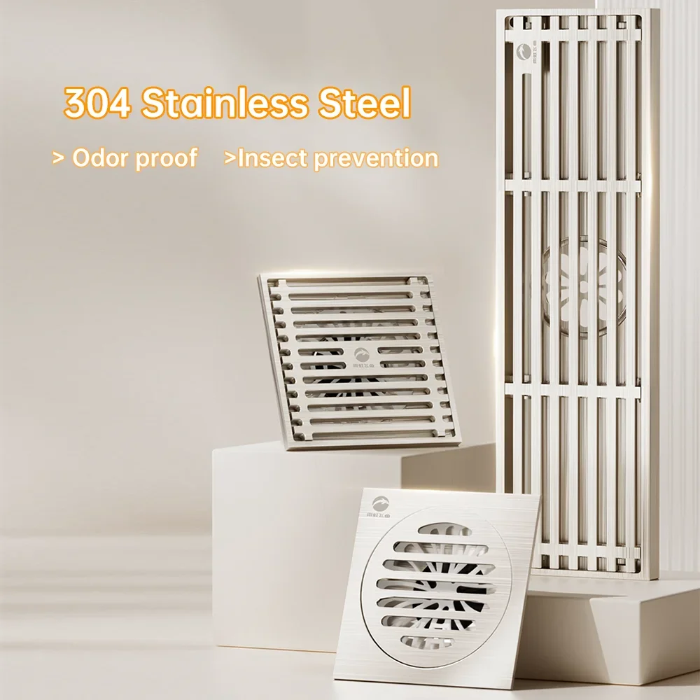 

ORIENTAL YUHONG 304 Stainless Steel Invisible Floor Drain Anti-odor Shower Washing Machine Toilet Kitchen Bathroom Accessories