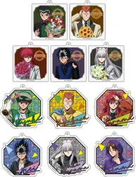 Charm Anime Fans Gifts Yu Yu Hakusho Acrylic Keychain Assembly HD Characte Hiei Kurama Yuusuke Urameshi Ornaments About 6cm