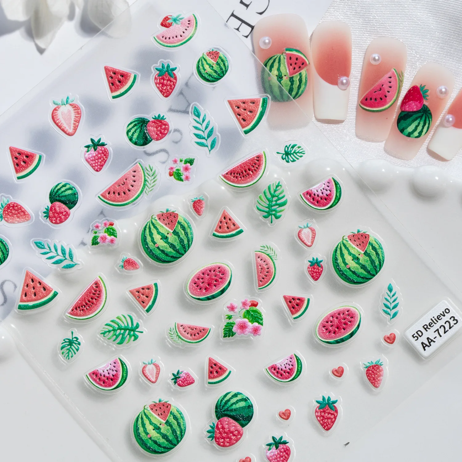 1 Set 5D geprägte Wassermelone – Nail Art Strawberry Bewertung und Preis