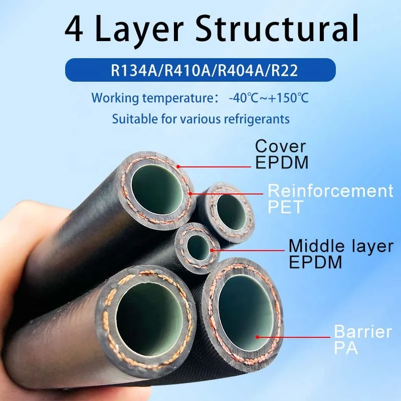 Air conditioning system Refrigeration insulated copper pipe Connection flexible rubber hose