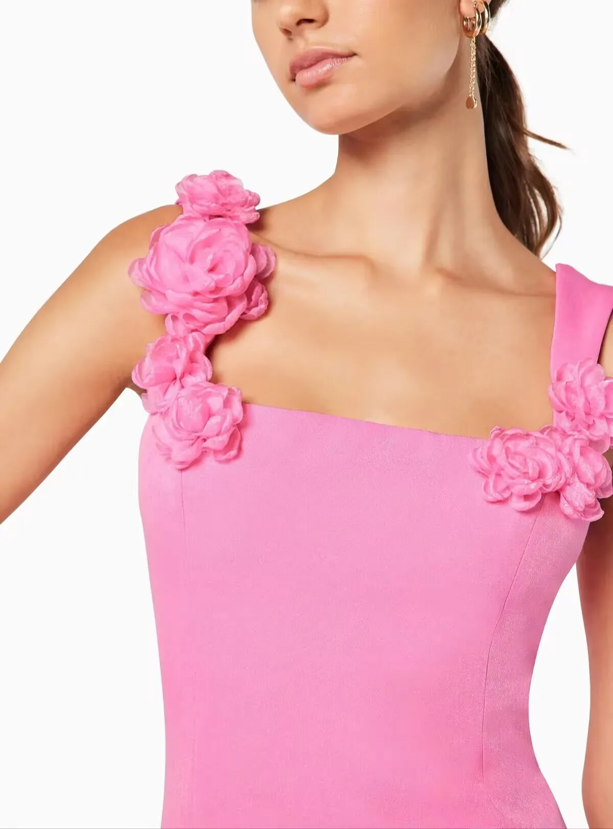 High Quality Customized Strapless Above Knee Pink Flowers Backless Zipper Sleeveless Luxury Evening Dress Kate Middleton Gowns view 4