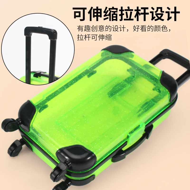 Simulation cartoon mini suitcase children's play house trolley case storage storage box suitcase small toy girl