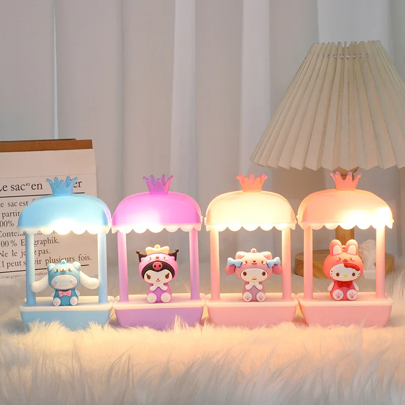 

Sanrio Anime Candy cart Night Light Cinnamoroll Pochacco Kuromi Tabletop Table lamp Knick-knacks Lighting Toy Girly Heart Gift