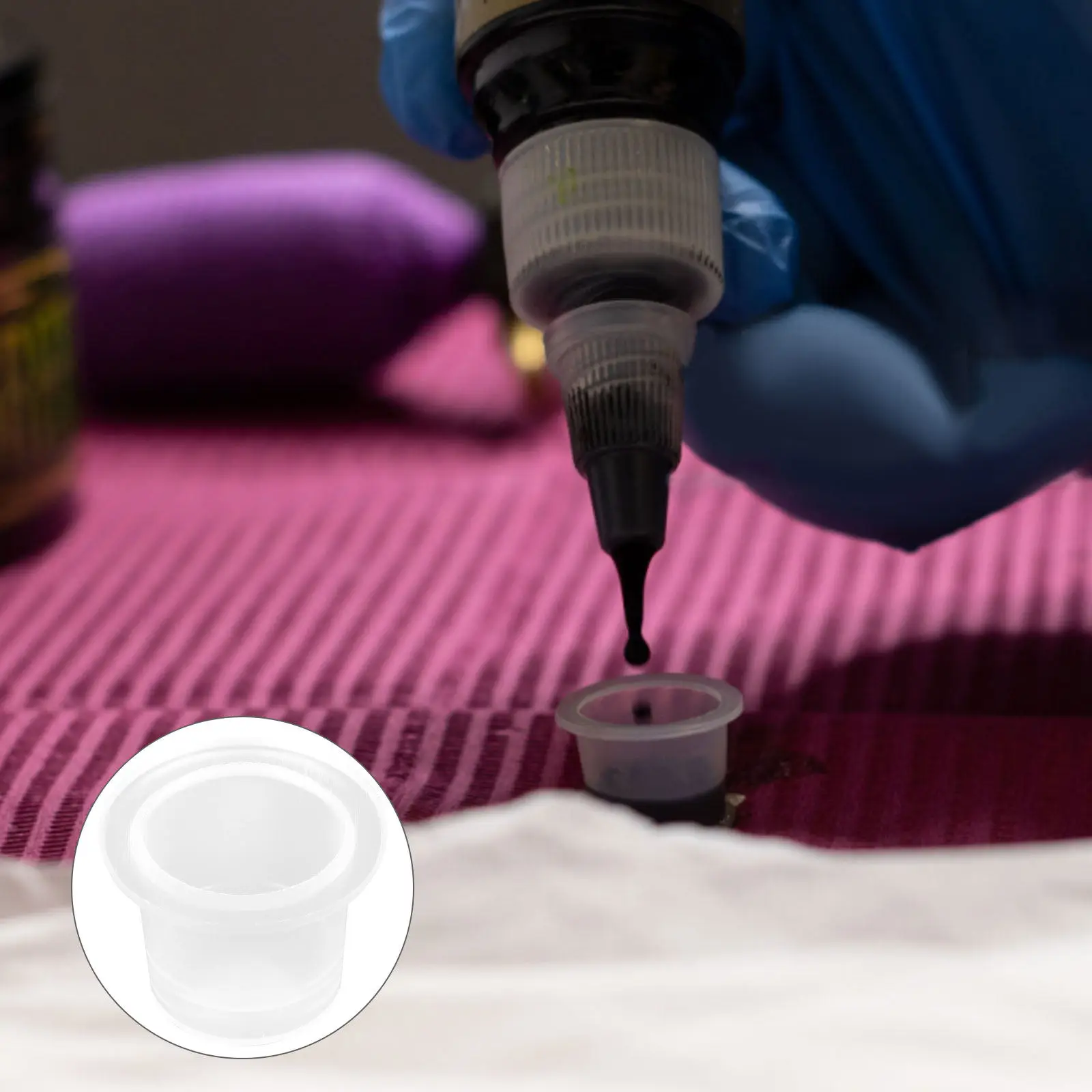 80Pcs Tattoo Ink Cups Plastic Pigment Containers Stable Base Durable Ink Holders for Professional Tattooing Supplies