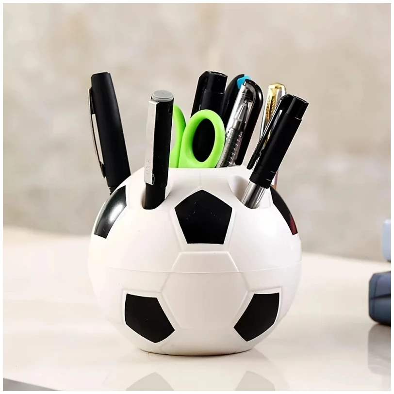 1pc Plastic Pen Holder Multi-functional Pen Holder Cartoon Football Pen Holder Office Football Pen Holder
