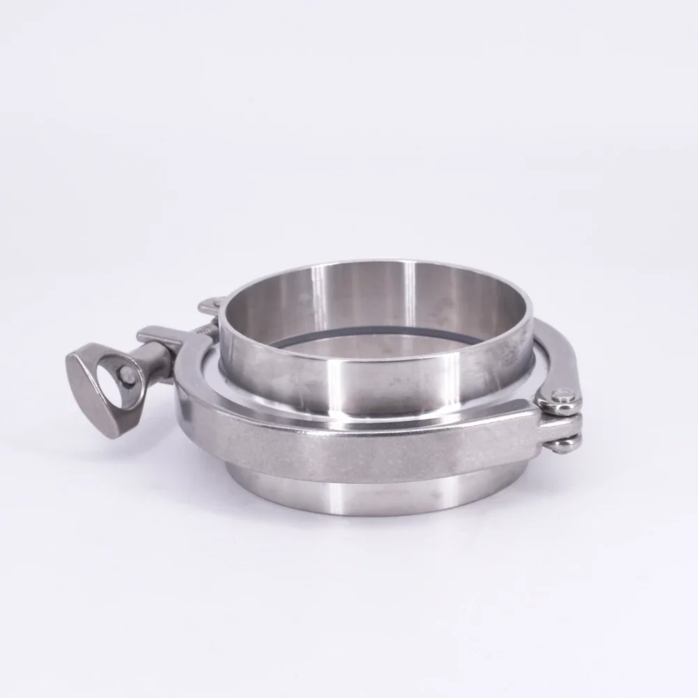 3.5" Tri Clamp x 89mm Pipe OD Stainless Sanitary 2 PCS SS304 Weld Ferrules + 1 PC SS304 Clamp + 1 PC Silicon Gasket