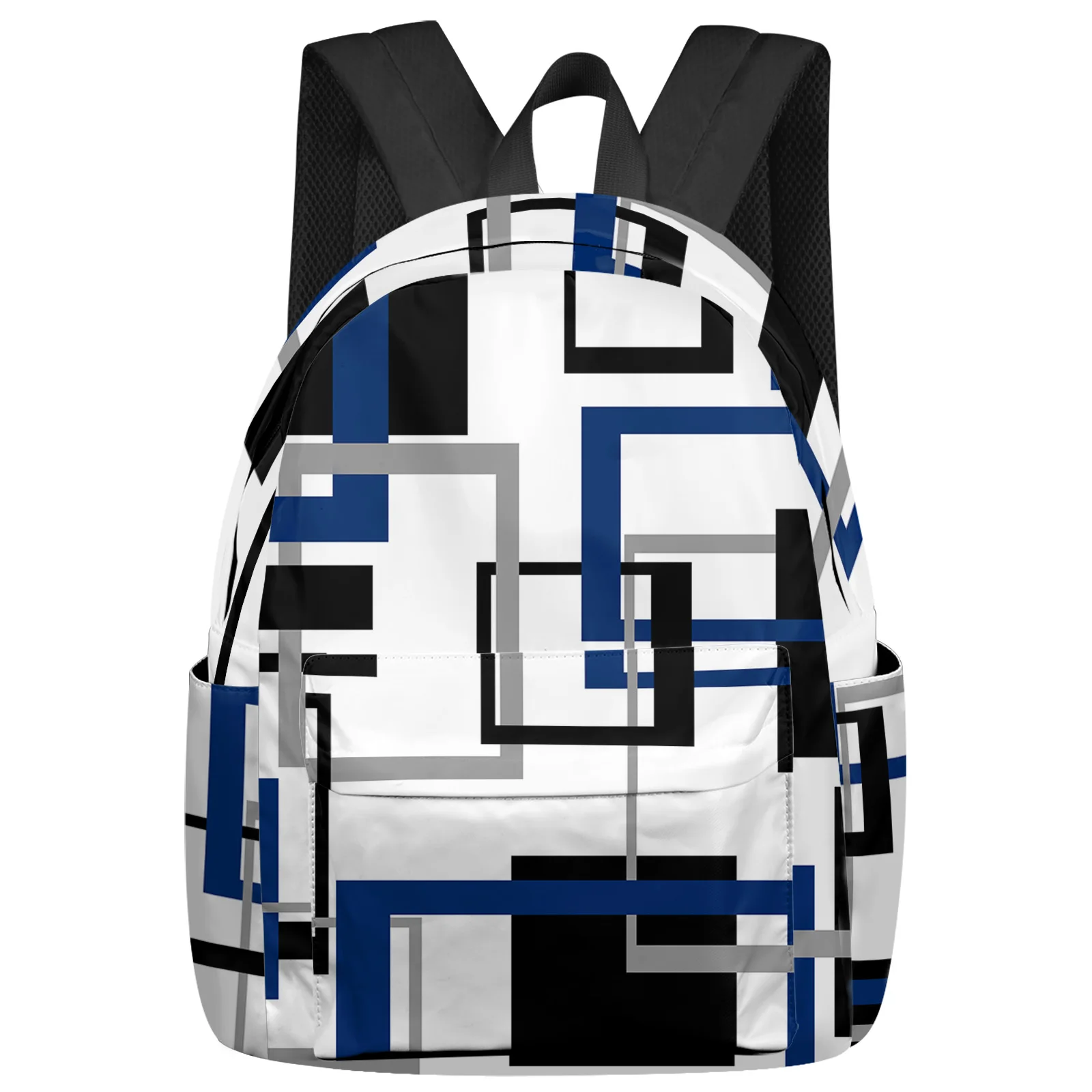 

Abstract Geometry Square Modern Art Black Blue Backpacks Custom School Bags Laptop Backpack Men Women Female Travel Mochila