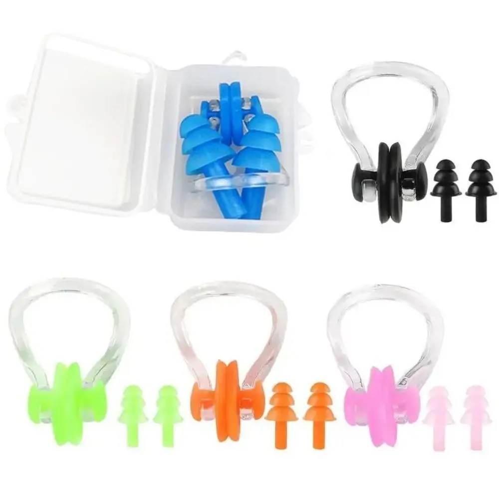 

10Pack Swimming Supplies Earplug Nose Clip Set Sound Insulation Anti-noise Swimming Ear Plugs Portable Soft Swim Noise Clip