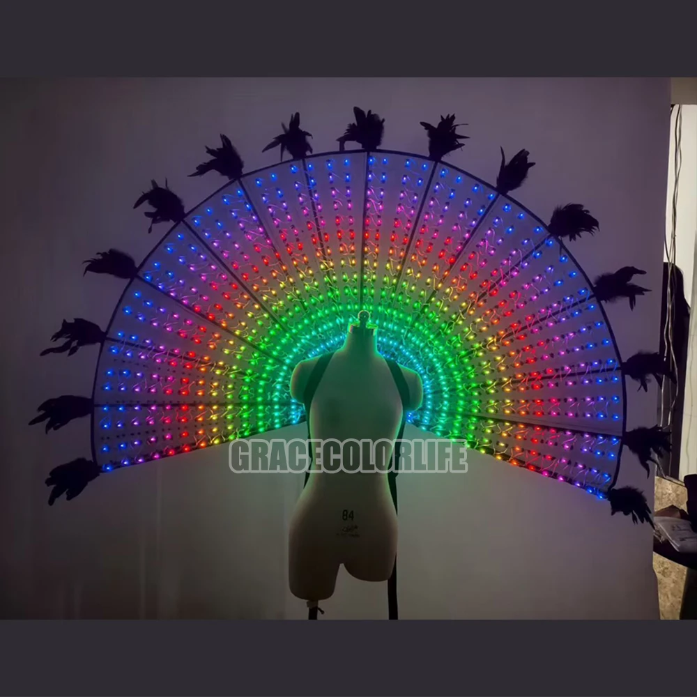 

Colorful 1M LED Dance Fairy Belly Dance Butterfly Wings Performance Supplies Fluorescent Wings For Dance Wing Costume