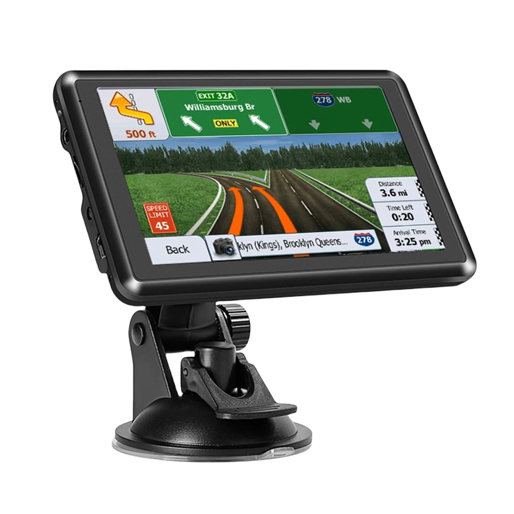 5 Inch Portable Navigator HD Touch Screen Car Monitor 256MB+8G Voice Reminder Mini USB TF EU AU North America Map Speeding Alarm