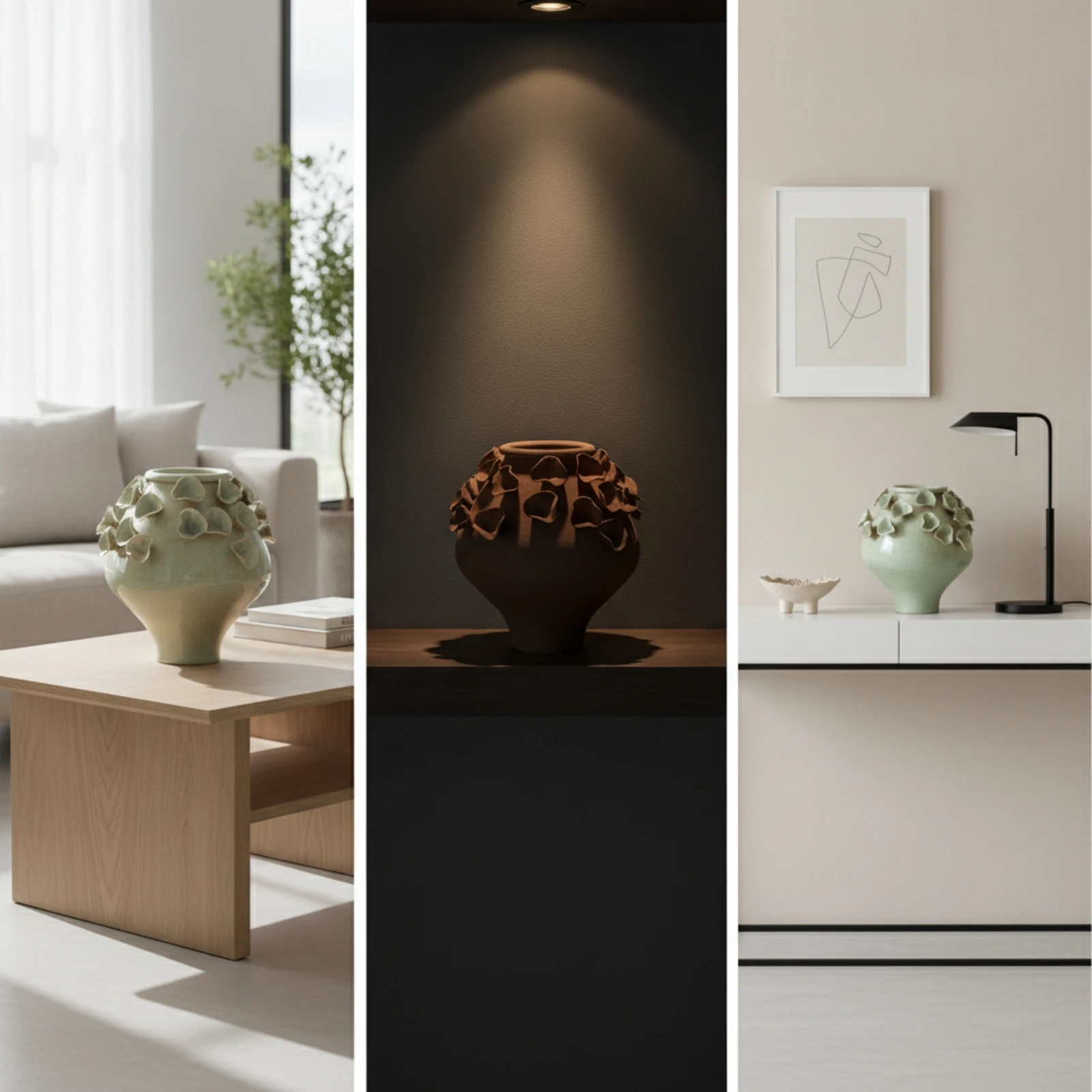 Interior Design Organic Modern - 세라믹 꽃병 유기농 장식 꽃병 와비사비