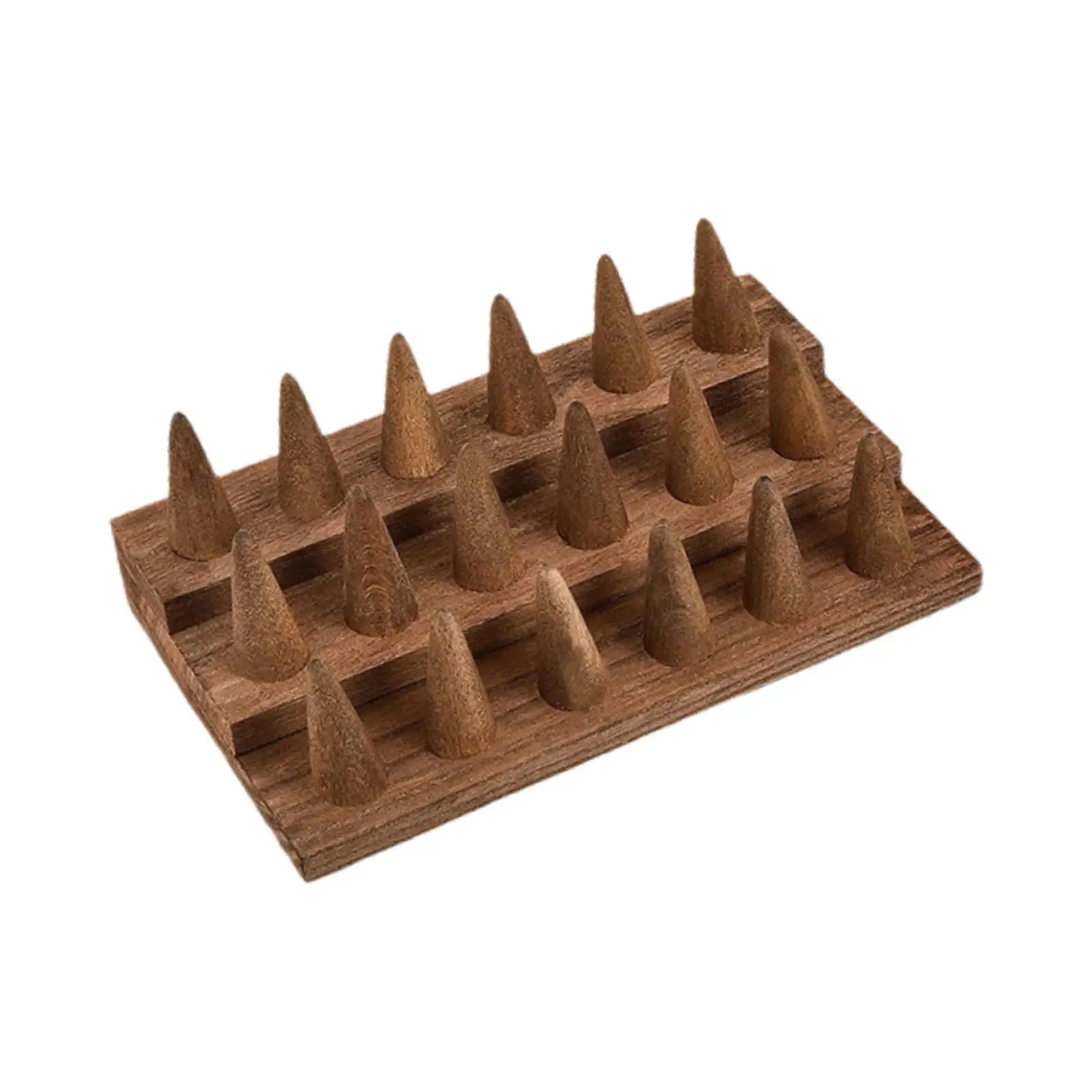 18 Fingers Wood Ring Display Stand Ring Holder for Jewelry Show Storage Lightweight 20x12x7cm Decorative Brown Showcase