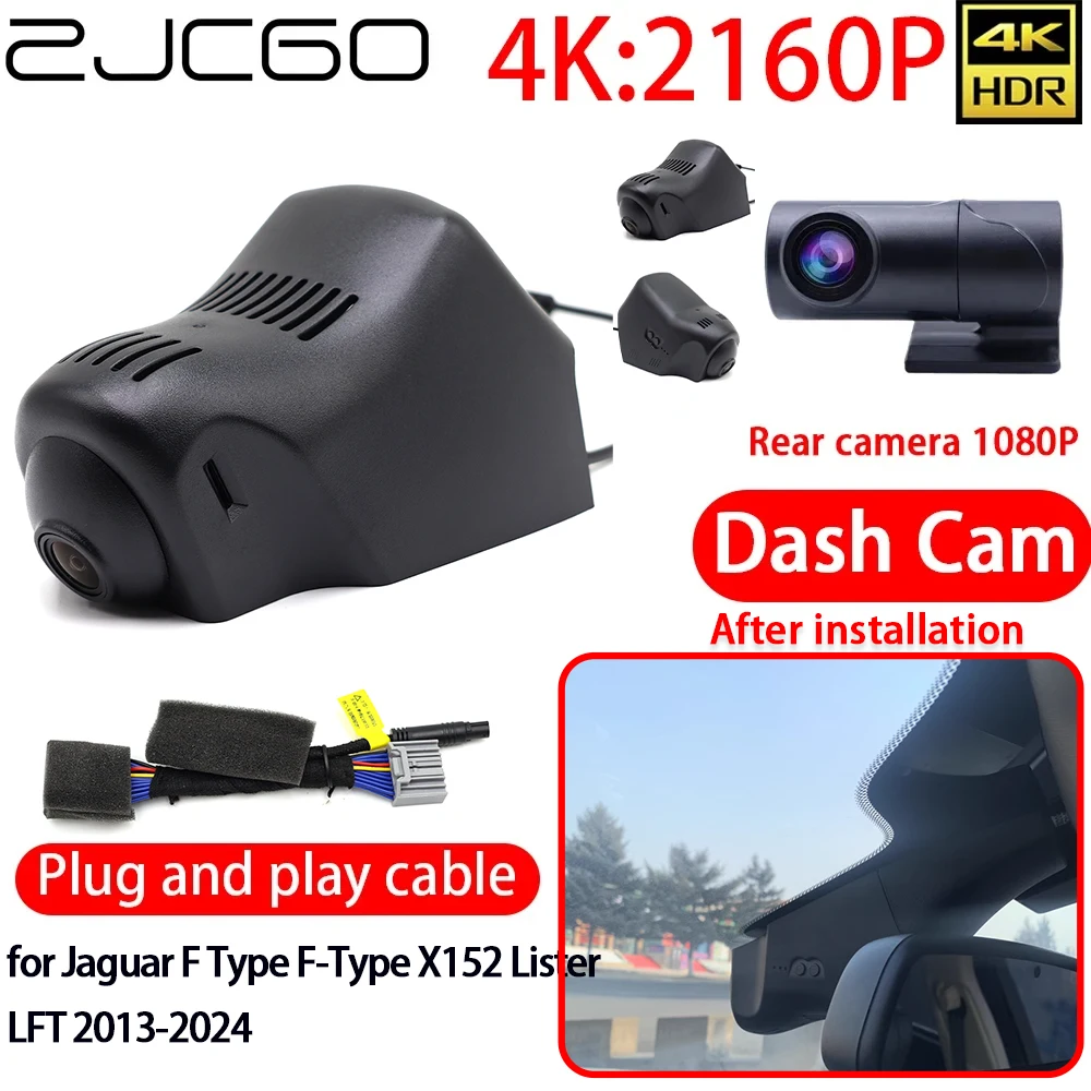 

ZJCGO 4K Car DVR Dash Cam Wifi Front Rear Camera 24h Monitor for Jaguar F Type F-Type X152 Lister LFT 2013-2024