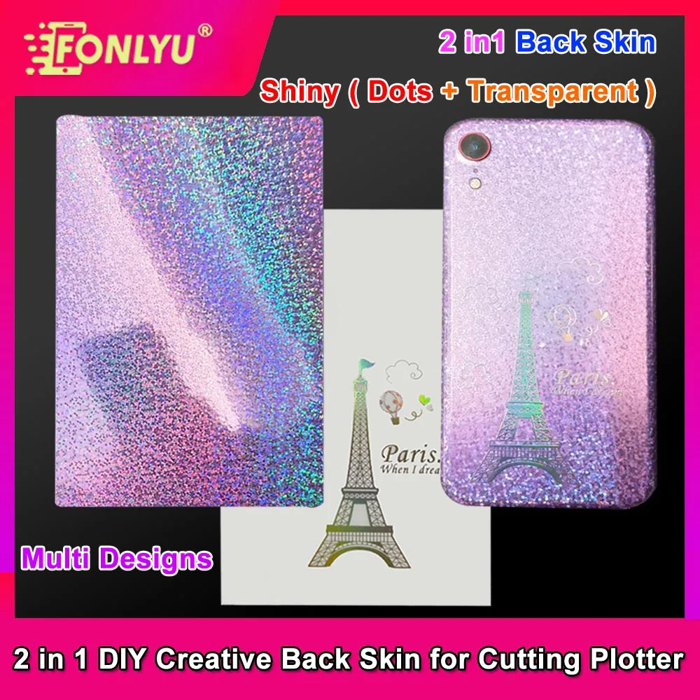 

FONLYU 2in1 Glitter Shiny Back Stickers for CellPhone Screen Protector DIY Decorative Skins Film Cutting Machine Cutter Plotter